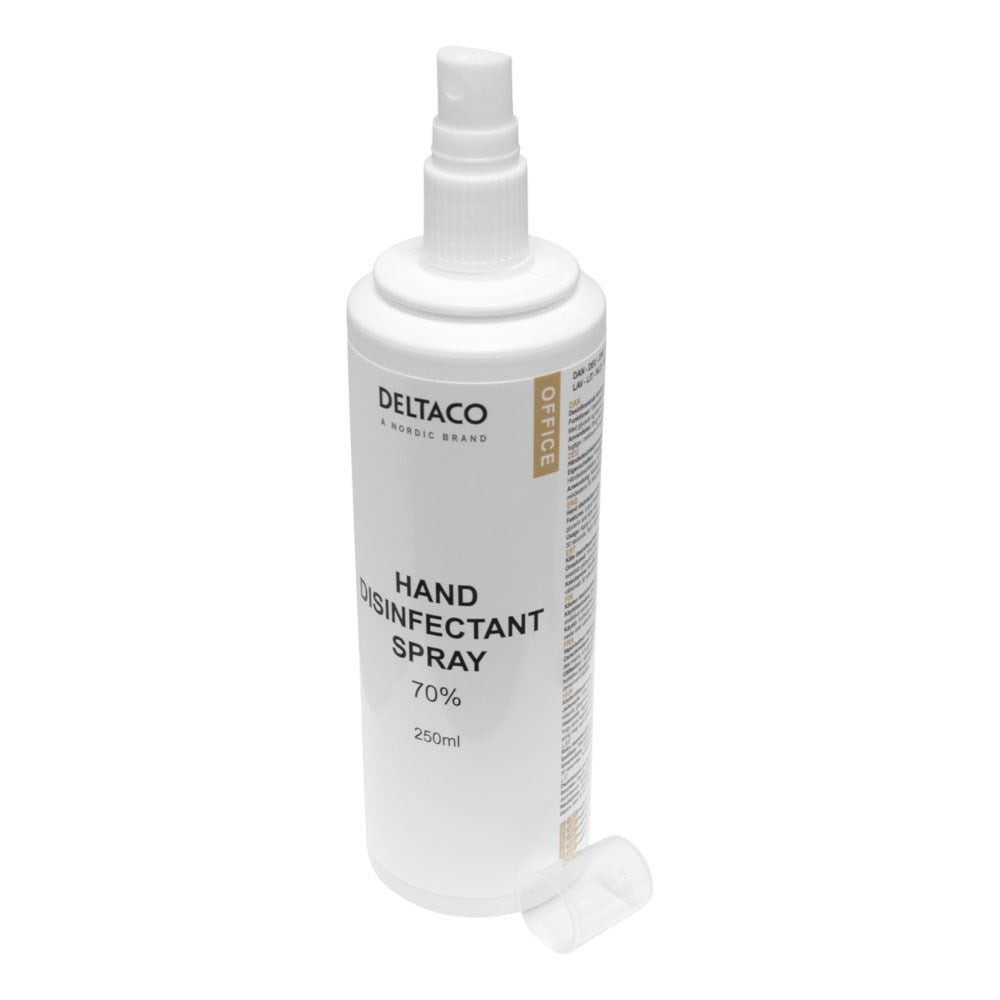 Deltaco Hånddesinfeksjonsspray - 250 ml - Hvit