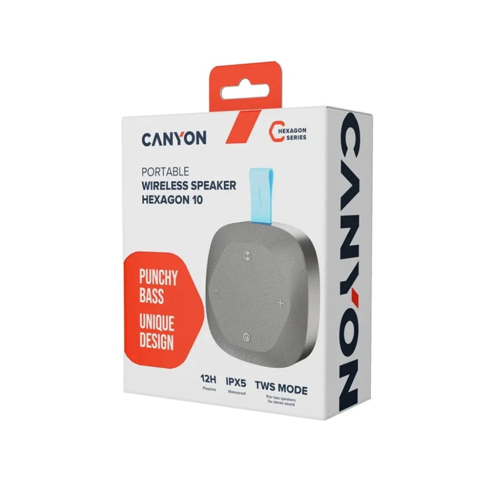 Canyon Hexagon 10 Bluetooth Høyttaler - 8W - Grå / Blå