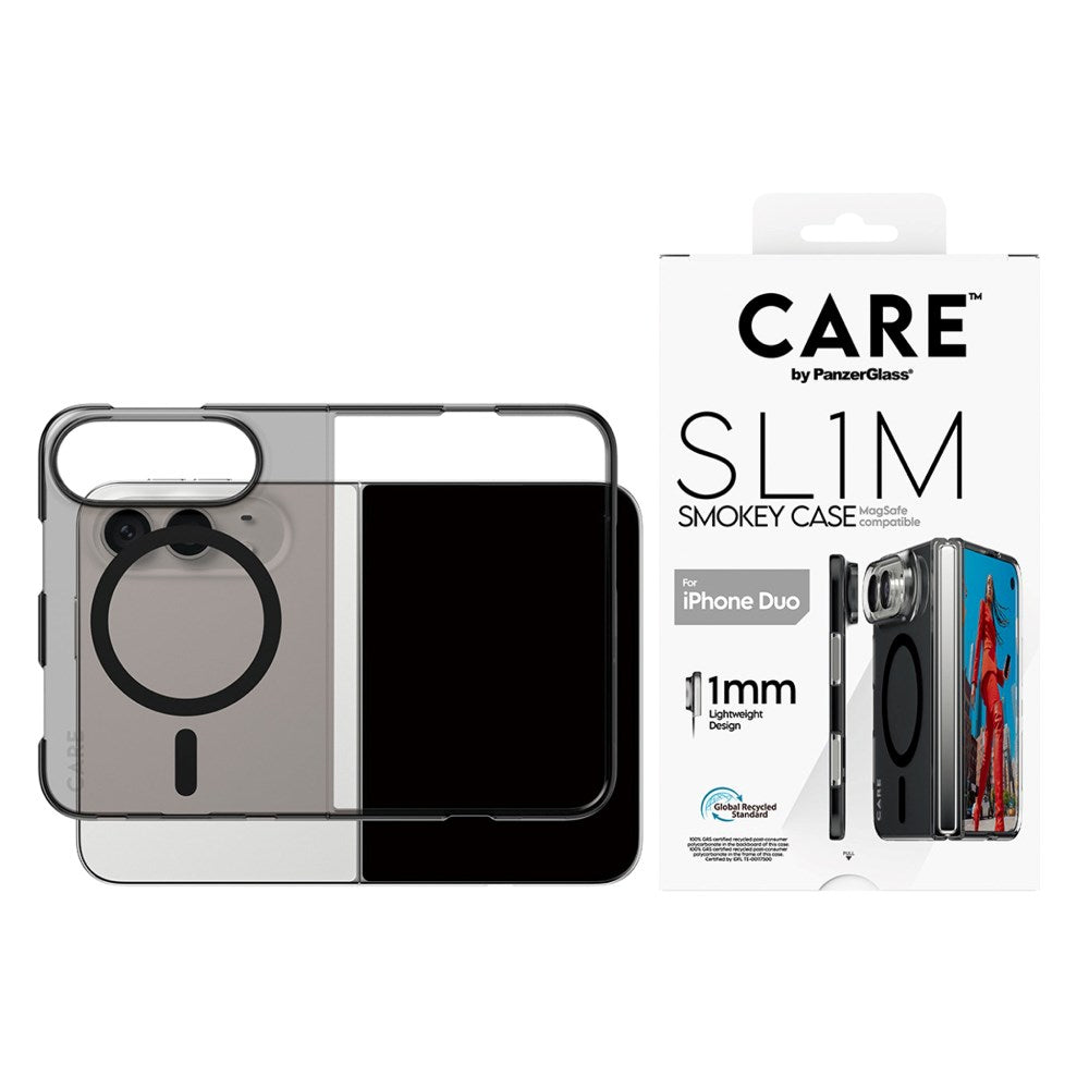 iPhone Duo CARE by PanzerGlass FLAGSHIP Signature Deksel - MagSafe Kompatibel - Smokey Black