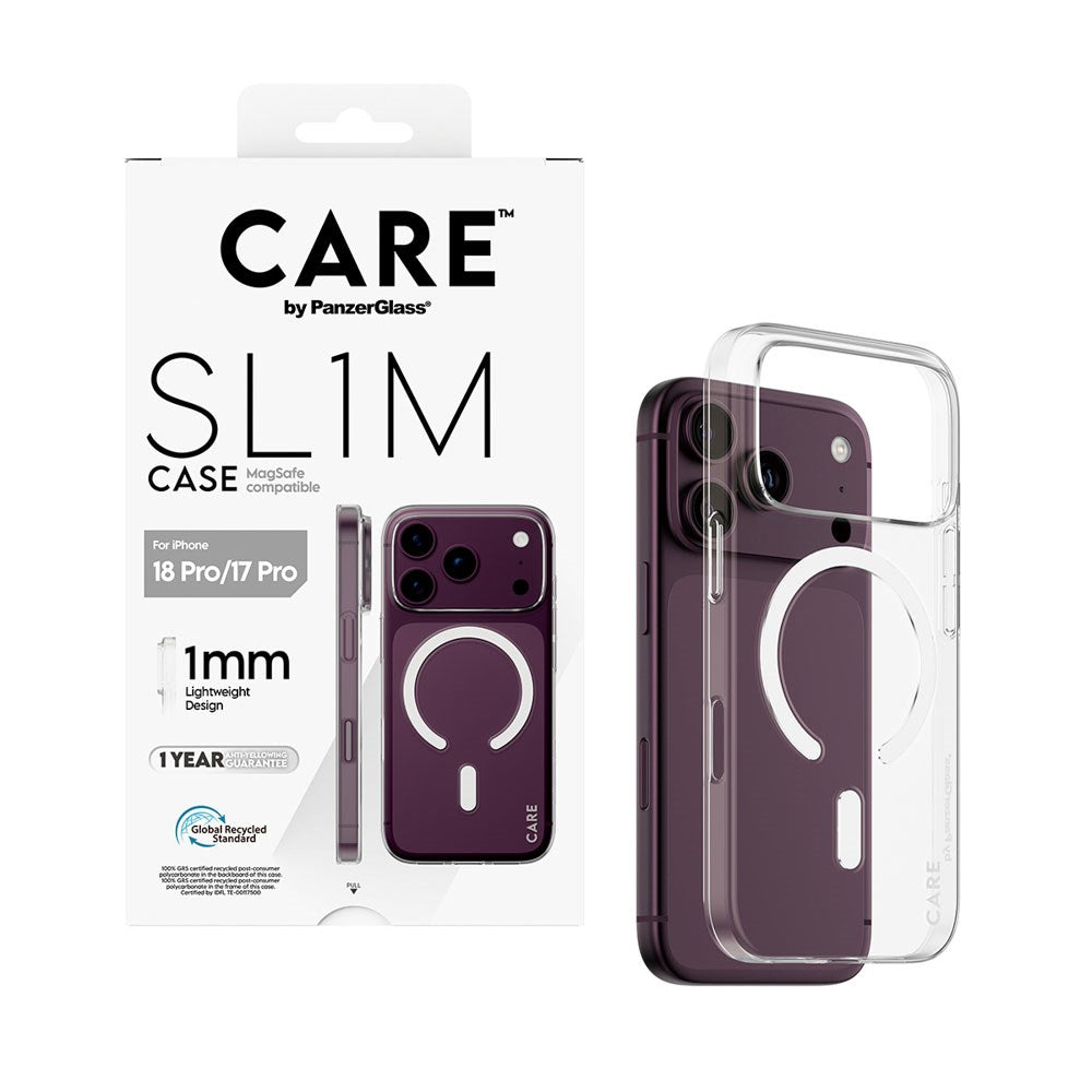 iPhone 18 Pro / 17 Pro CARE by PanzerGlass SL1M Deksel - MagSafe Kompatibel - Gjennomsiktig
