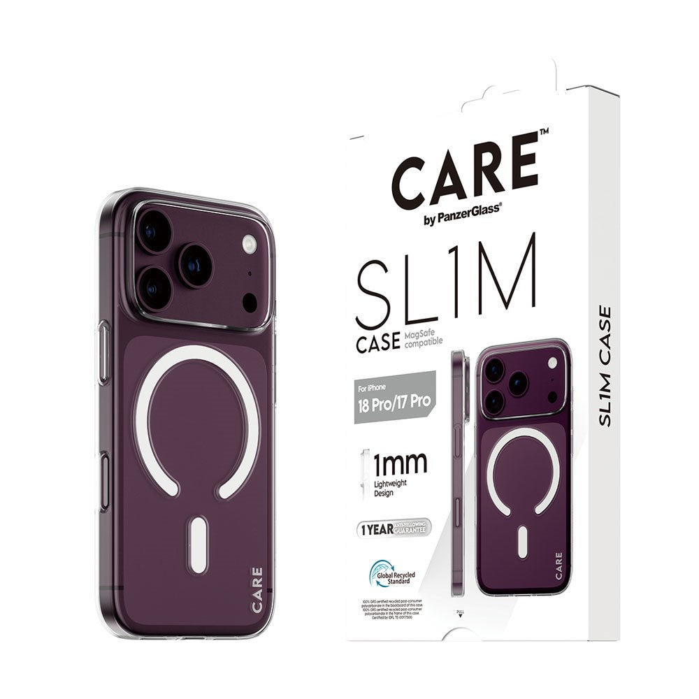 iPhone 18 Pro / 17 Pro CARE by PanzerGlass SL1M Deksel - MagSafe Kompatibel - Gjennomsiktig