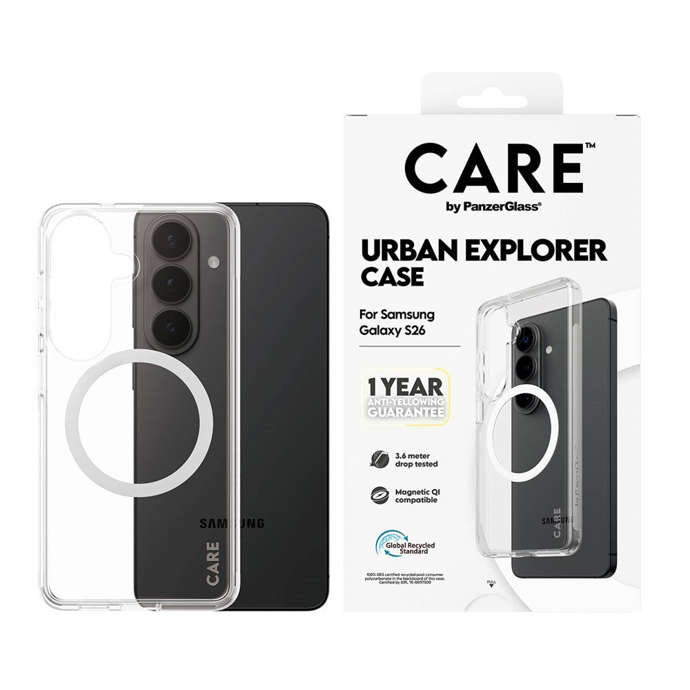 Samsung Galaxy S26 CARE by PanzerGlass Urban Explorer Deksel - Qi Kompatibel - Gjennomsiktig / Hvit