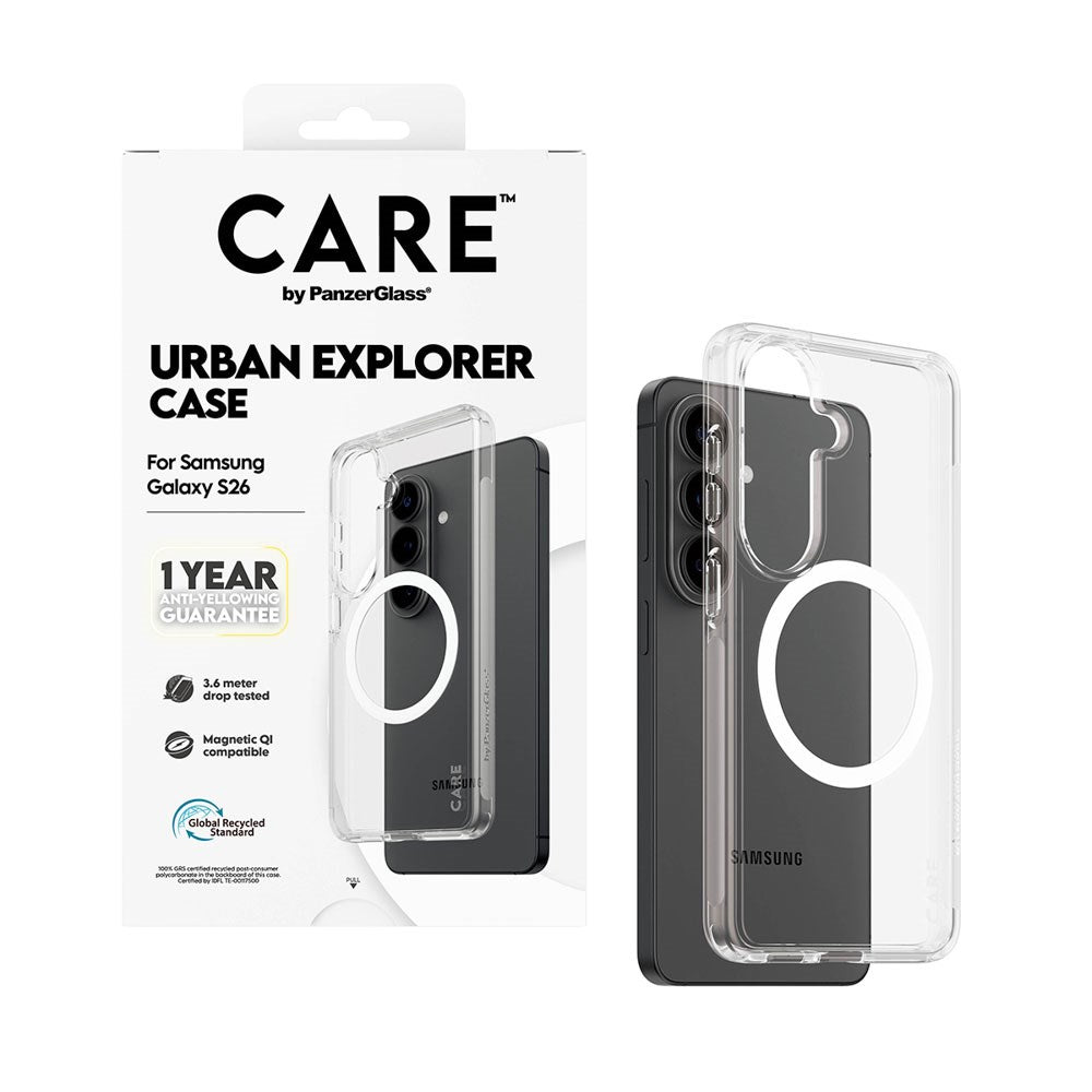 Samsung Galaxy S26 CARE by PanzerGlass Urban Explorer Deksel - Qi Kompatibel - Gjennomsiktig / Hvit
