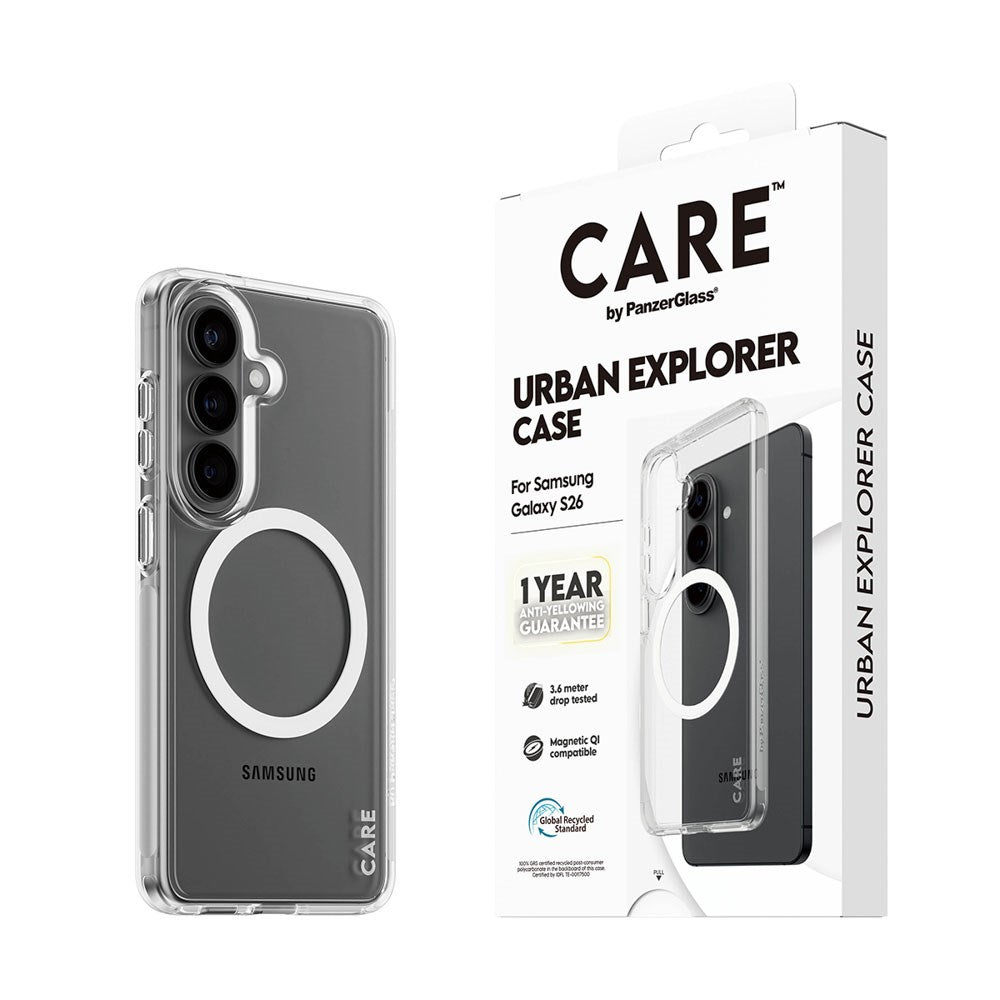 Samsung Galaxy S26 CARE by PanzerGlass Urban Explorer Deksel - Qi Kompatibel - Gjennomsiktig / Hvit
