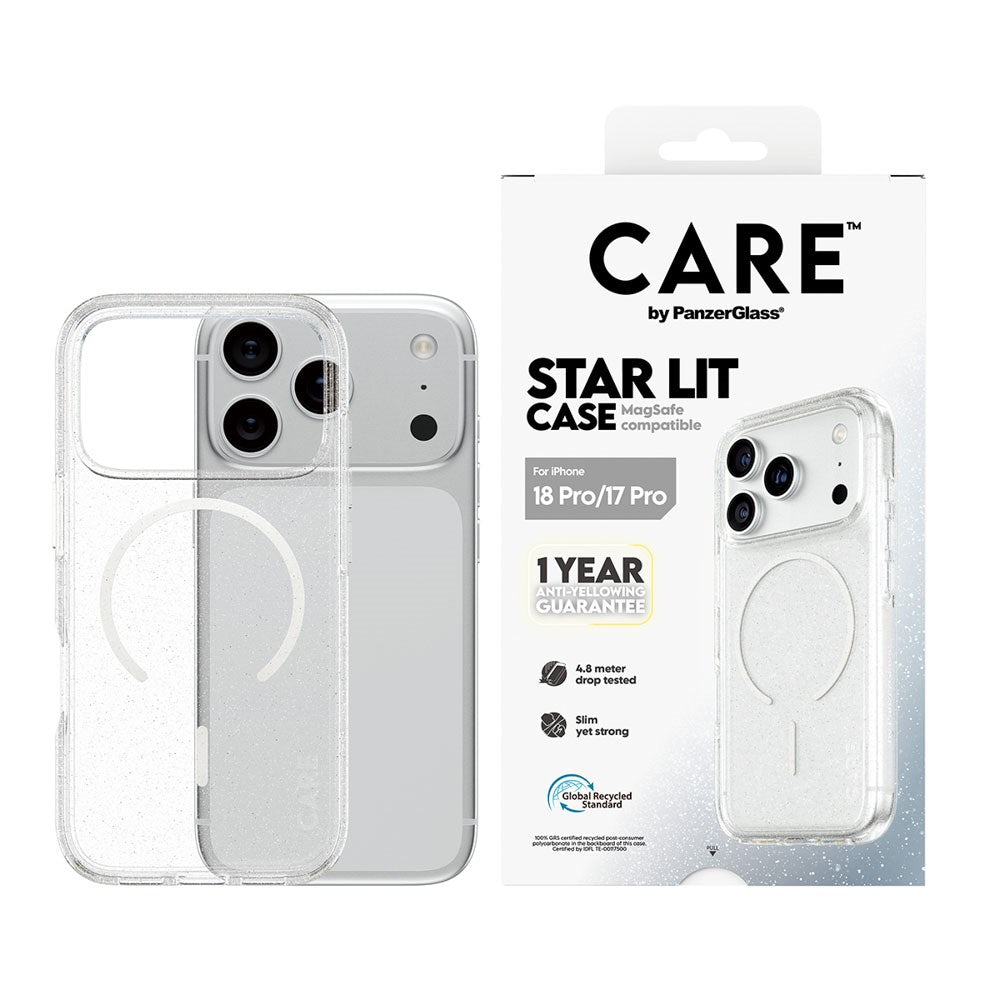 iPhone 18 Pro / 17 Pro CARE by PanzerGlass FLAGSHIP Urban Explorer Deksel - MagSafe Kompatibel - Transparent / Star Lit