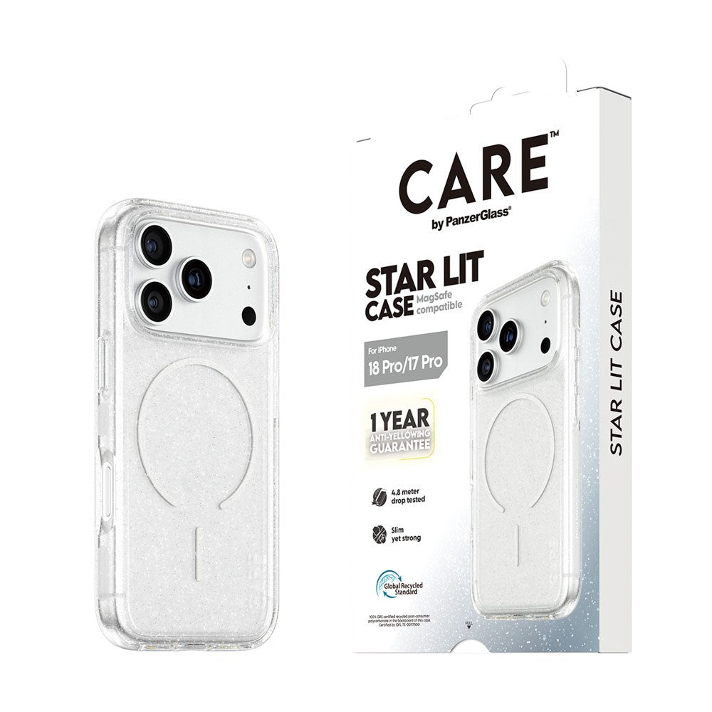 iPhone 18 Pro / 17 Pro CARE by PanzerGlass FLAGSHIP Urban Explorer Deksel - MagSafe Kompatibel - Transparent / Star Lit