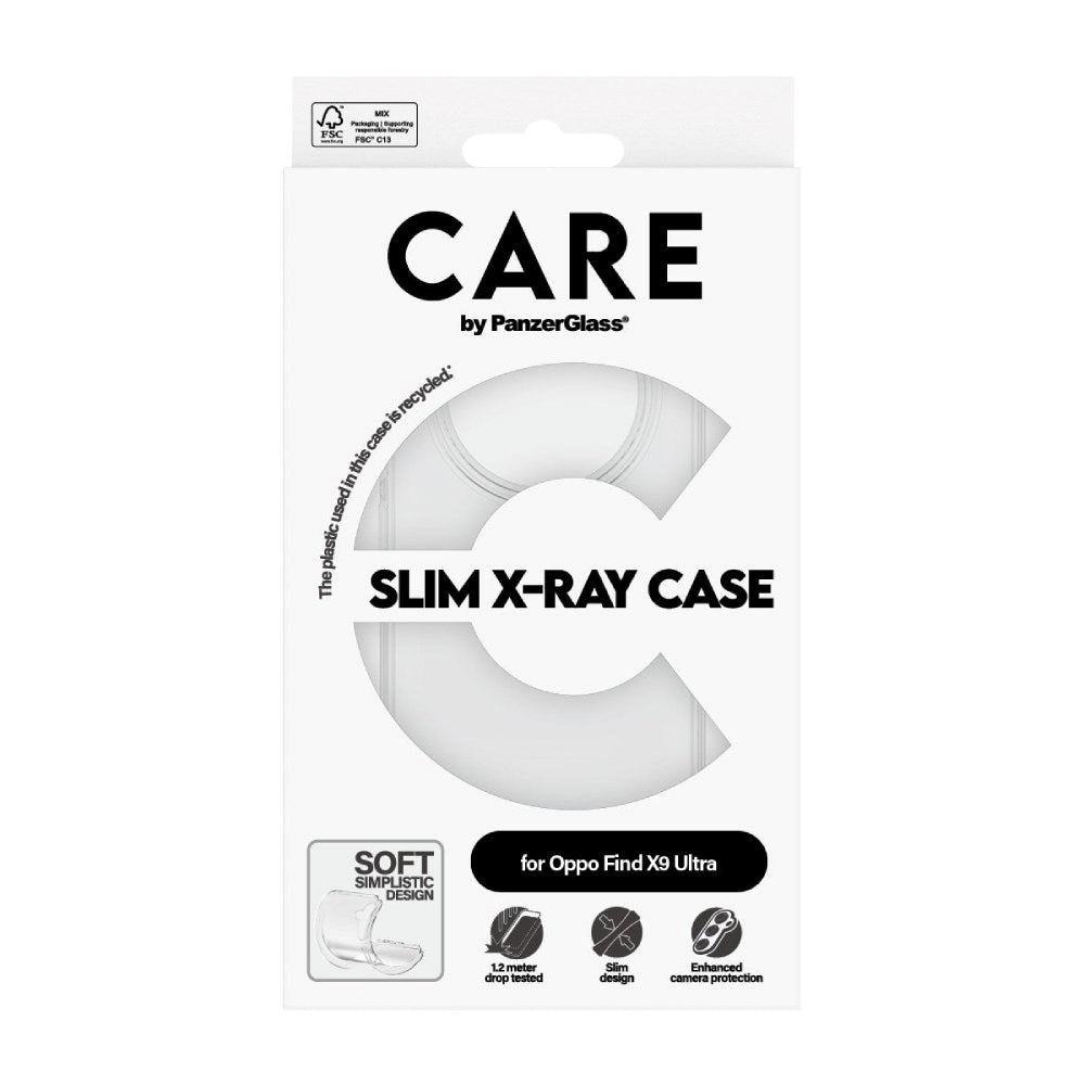 OPPO Find X9 Ultra CARE by PanzerGlass FASHION X-Ray Soft Basic Deksel - Gjennomsiktig