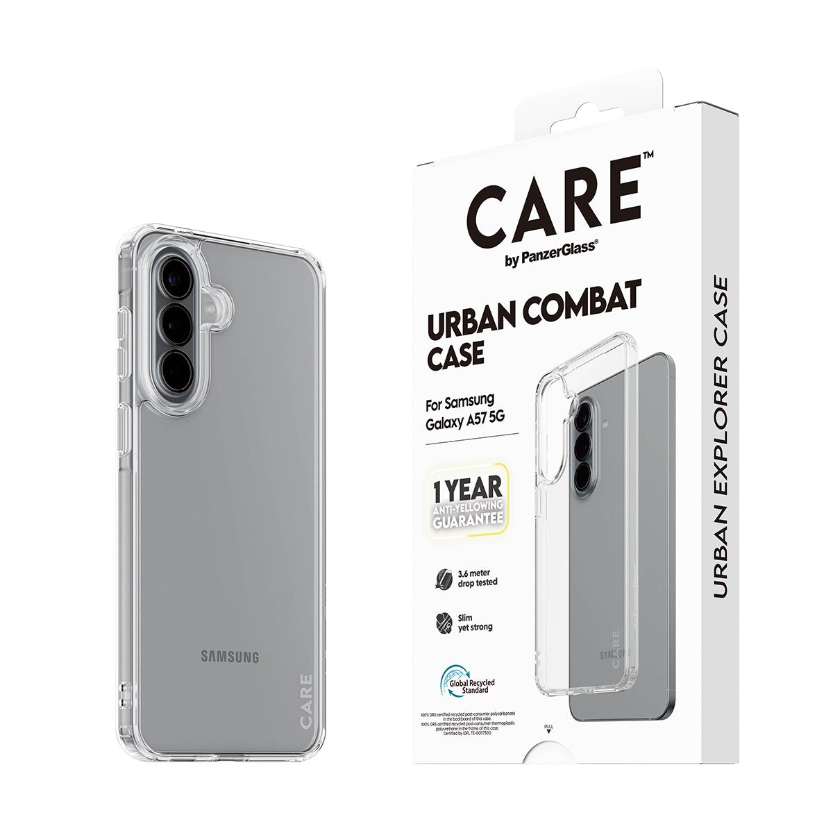 Samsung Galaxy A57 CARE by PanzerGlass Urban Combat Deksel - Transparent