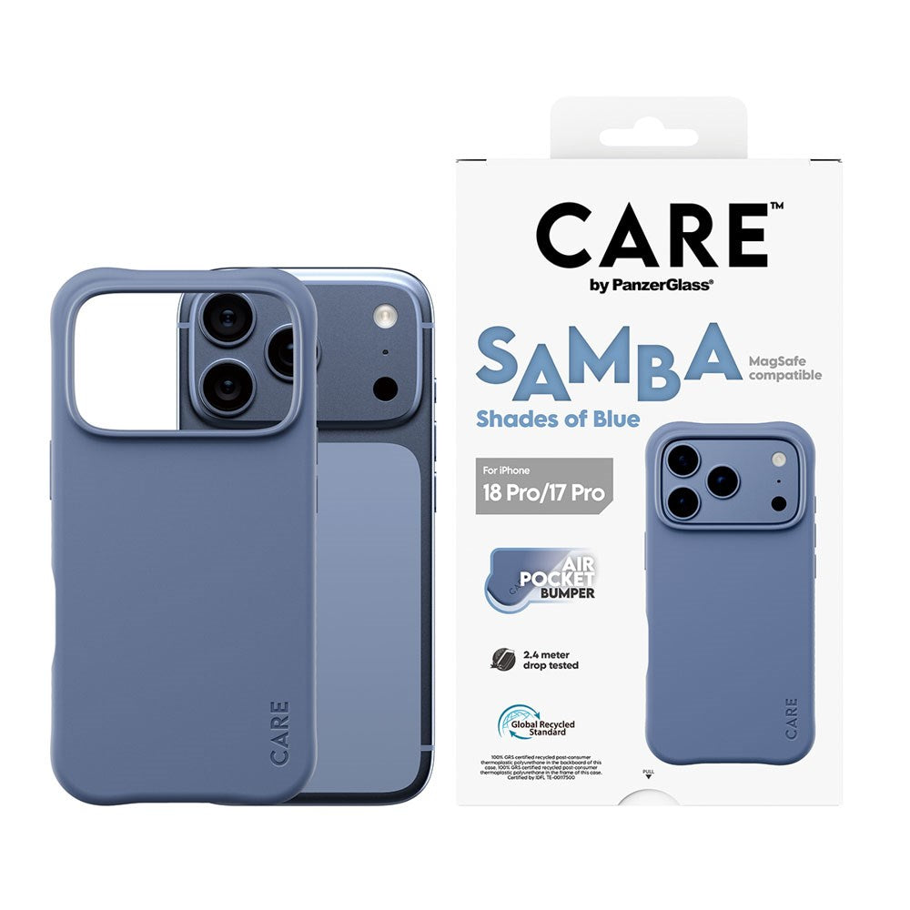 iPhone 18 Pro / 17 Pro CARE by PanzerGlass Fashionable Samba Deksel - MagSafe Kompatibel - Shades of Blue