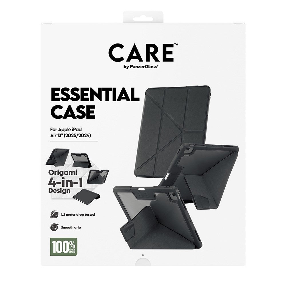 iPad Air 13" (2026 / 2025 / 2024) Care by PanzerGlass Essential Case - Stående Funksjon - Svart