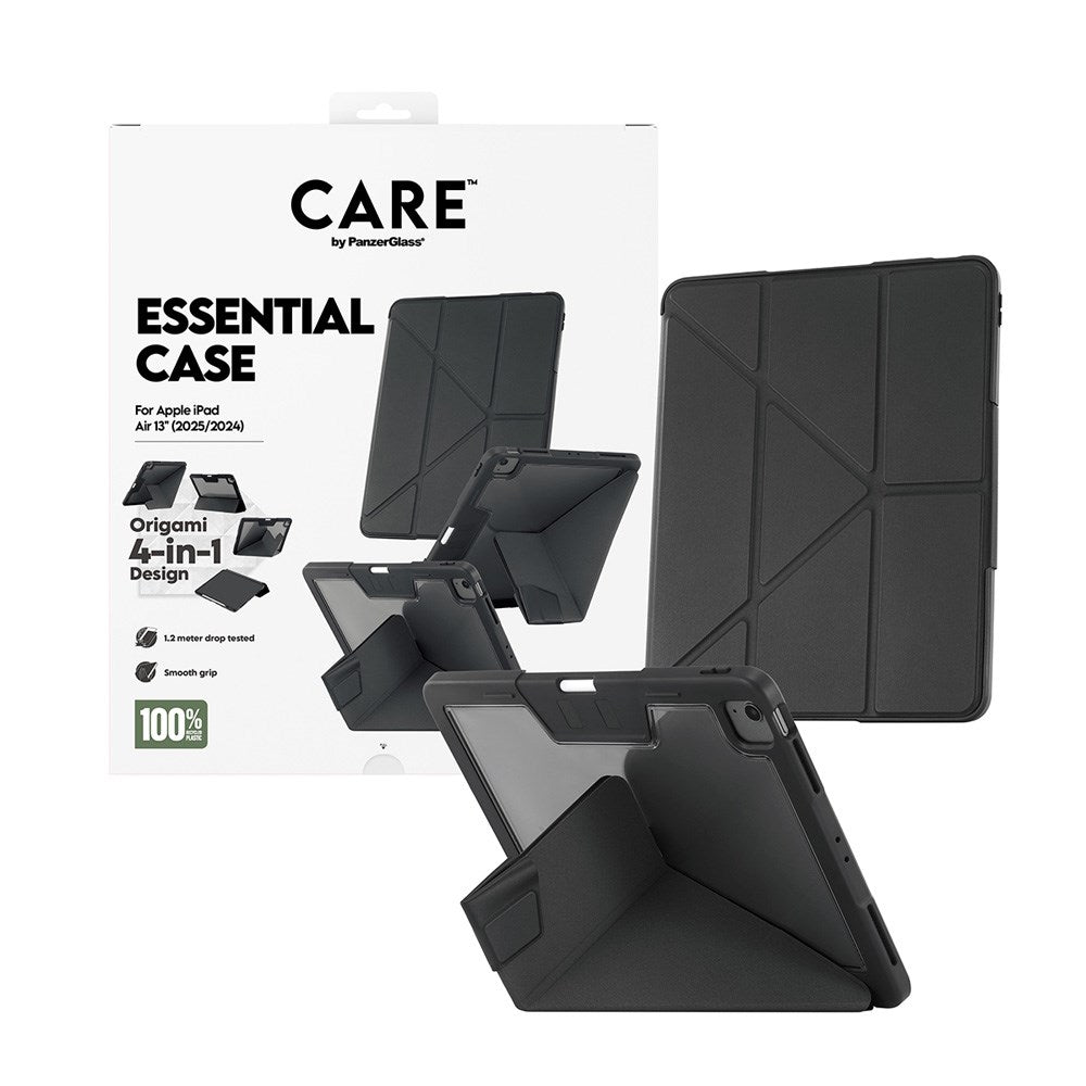 iPad Air 13" (2026 / 2025 / 2024) Care by PanzerGlass Essential Case - Stående Funksjon - Svart