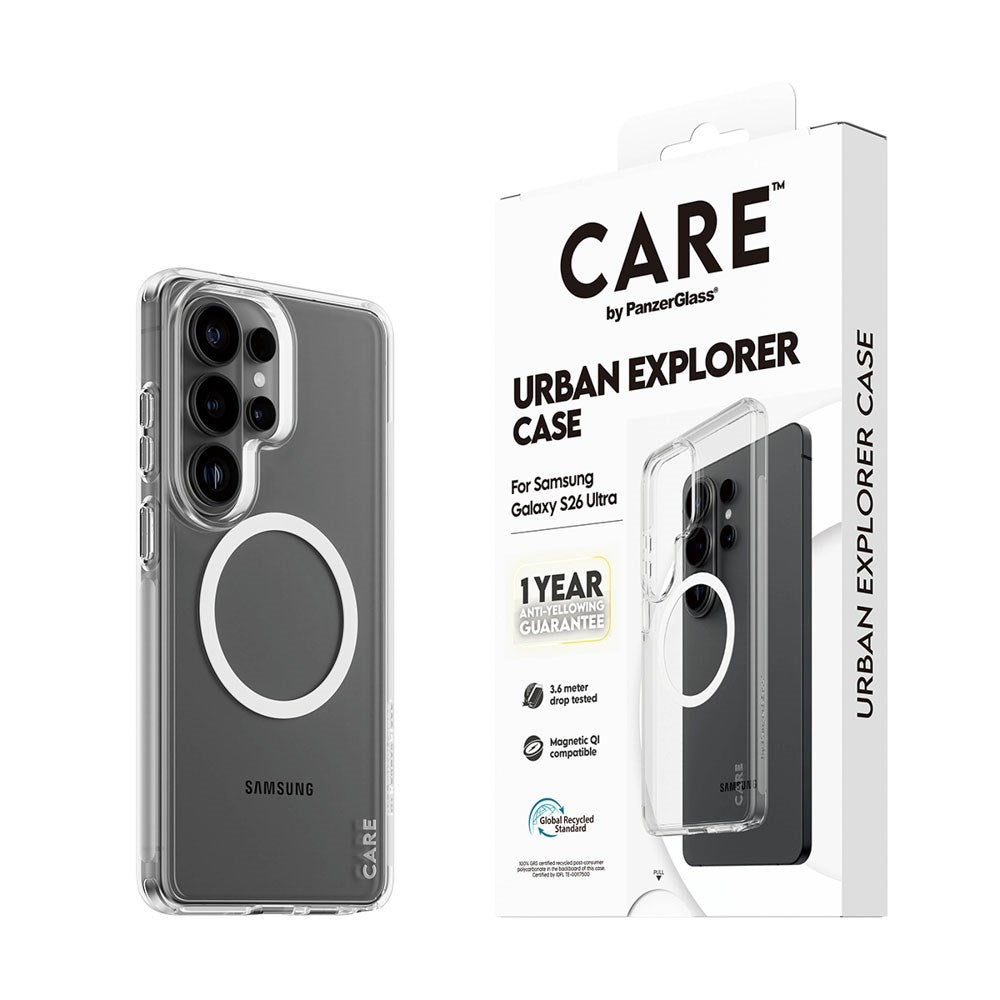 Samsung Galaxy S26 Ultra CARE by PanzerGlass Urban Explorer Deksel - Qi Kompatibel - Gjennomsiktig / Hvit