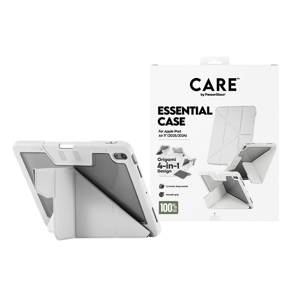iPad Air 11" (2026 / 2025 / 2024) Care by PanzerGlass Essential Case - Stående Funksjon - Grå