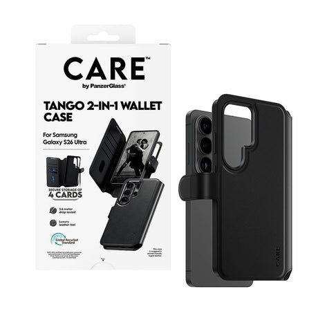 Samsung Galaxy S26 Ultra CARE by PanzerGlass Feature Tango 2-in-1 Deksel med Lommebok - Svart