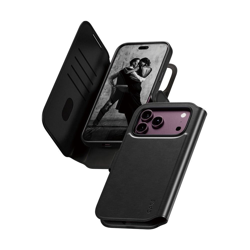 iPhone 18 Pro Max  / 17 Pro Max CARE by PanzerGlass Feature Tango 2-in-1 Deksel med Lommebok - MagSafe Kompatibel - Svart