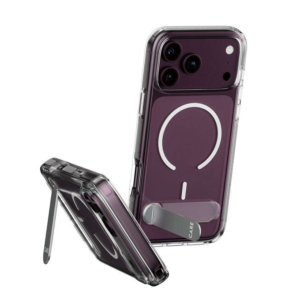 iPhone 18 Pro Max  / 17 Pro Max CARE by PanzerGlass Feature Kickstand Deksel - MagSafe Kompatibel - Gjennomsiktig / Hvit