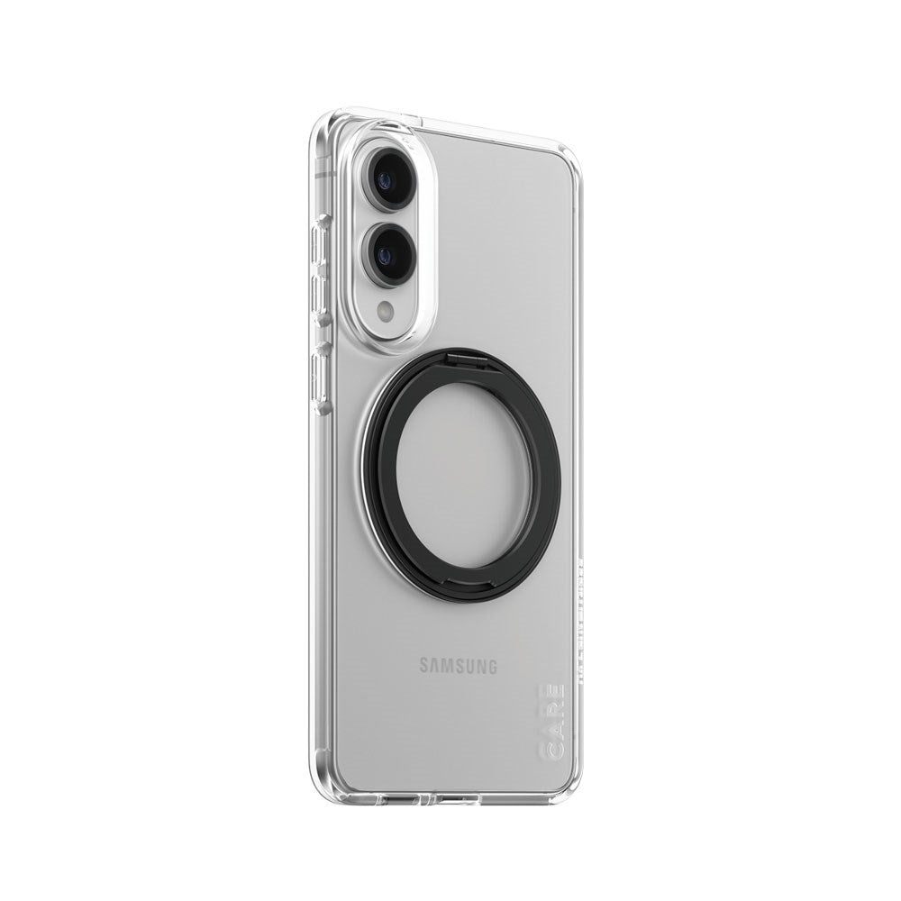 CARE by PanzerGlass Samsung Galaxy S25 Edge Feature Kickstand Deksel - MagSafe Kompatibel - Transparent / Black