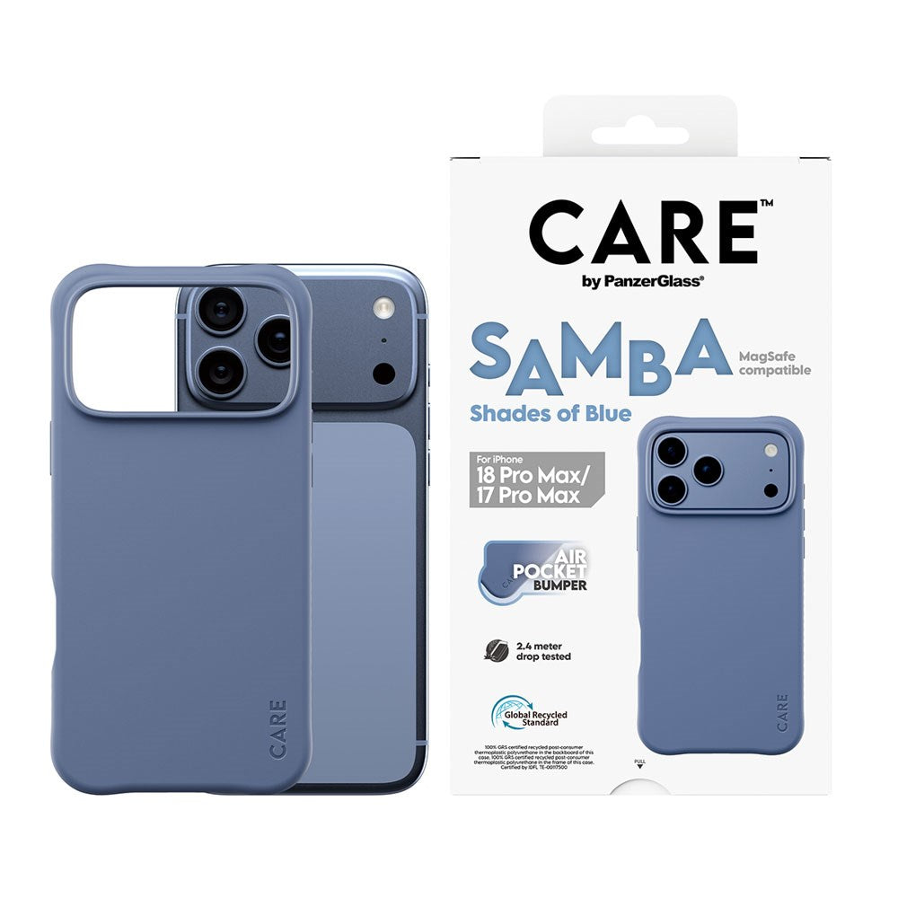 iPhone 18 Pro Max  / 17 Pro Max CARE by PanzerGlass Fashionable Samba Deksel - MagSafe Kompatibel - Shades of Blue