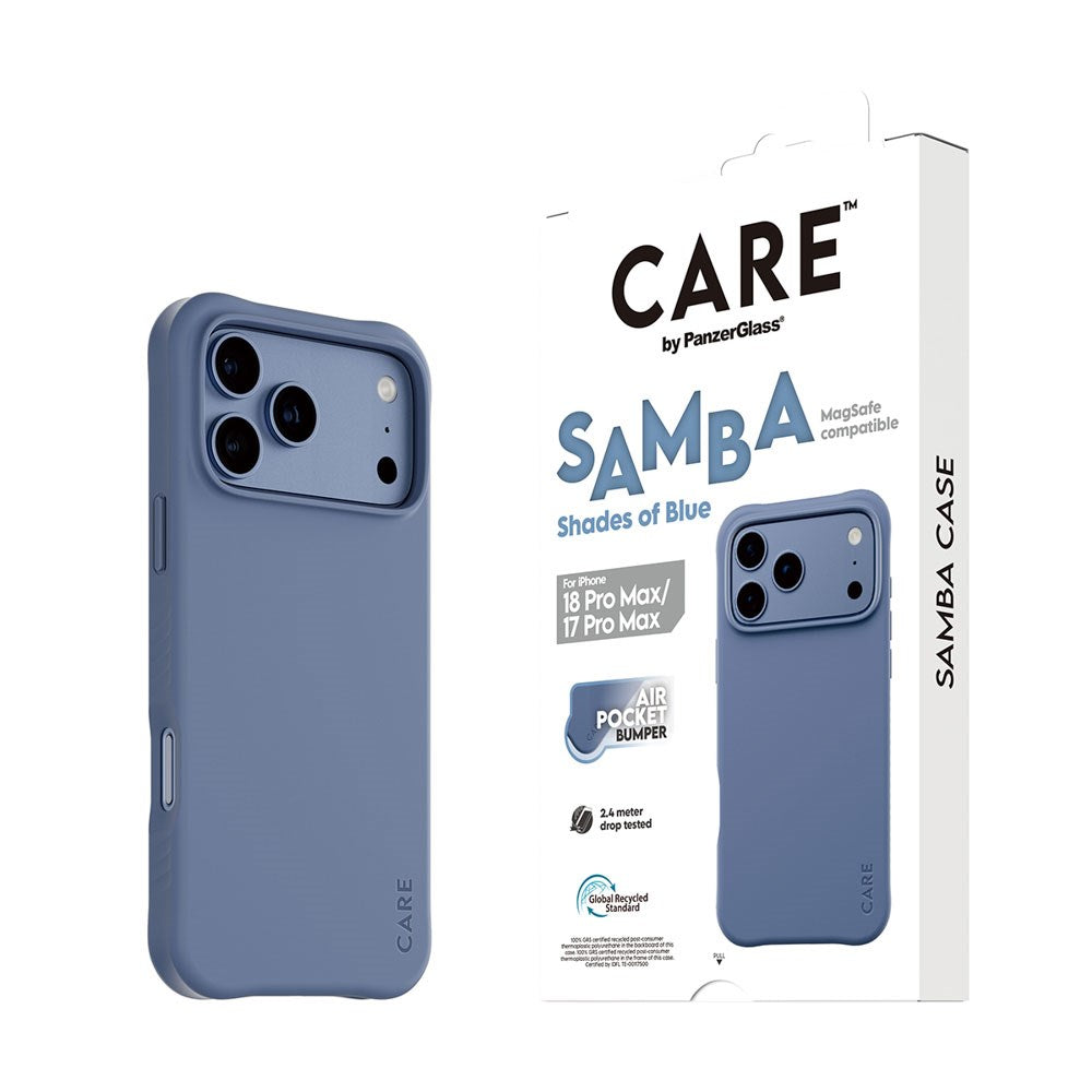 iPhone 18 Pro Max  / 17 Pro Max CARE by PanzerGlass Fashionable Samba Deksel - MagSafe Kompatibel - Shades of Blue