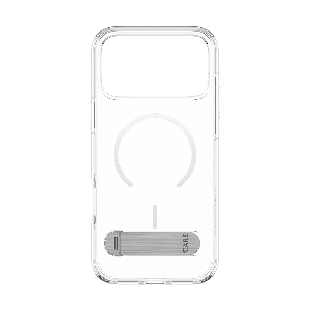 CARE by PanzerGlass iPhone 17 Pro Max Feature Kickstand Deksel - MagSafe Kompatibel - Transparent / Silver