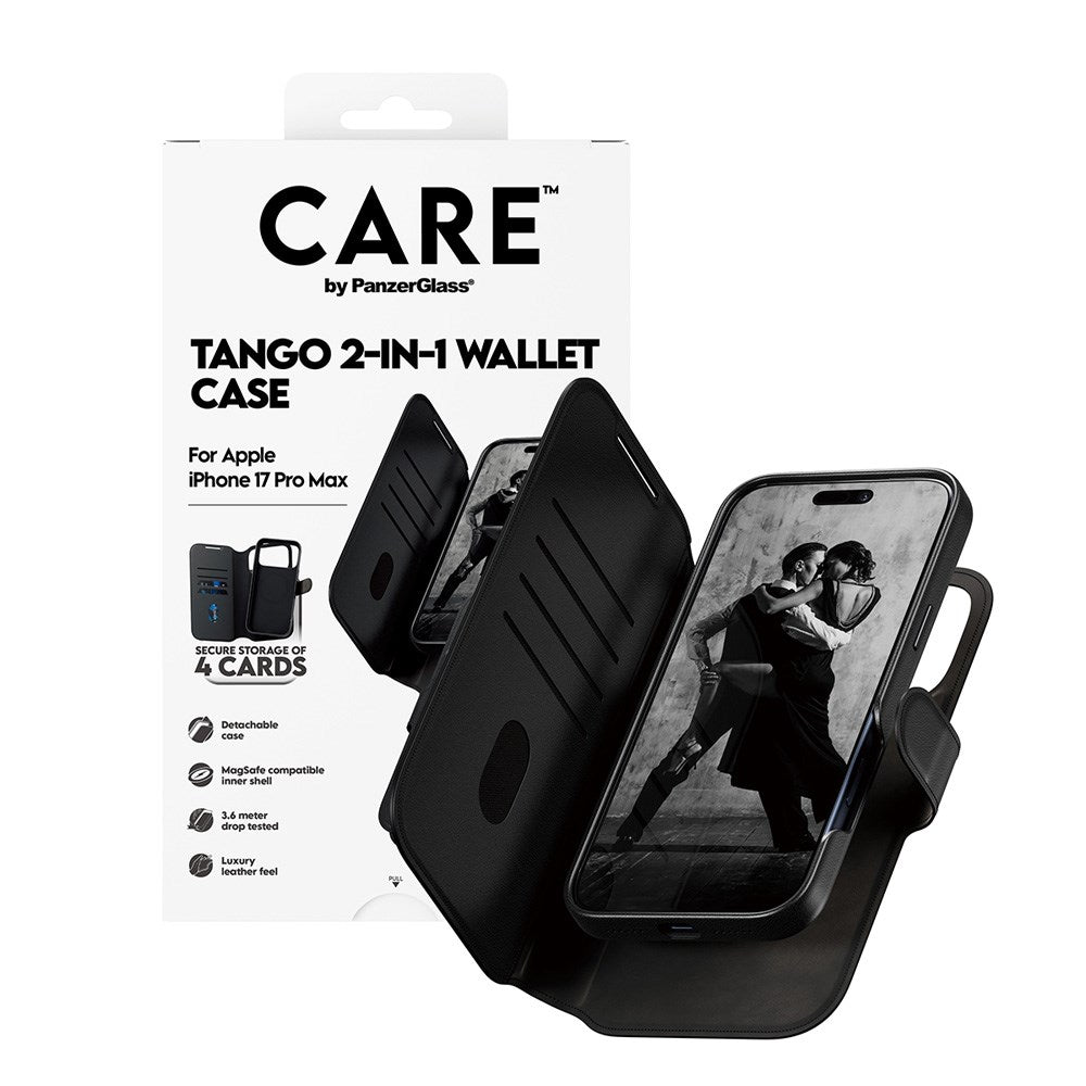 CARE by PanzerGlass iPhone 17 Pro Max Feature Tango 2-in-1 Deksel med Lommebok - Svart