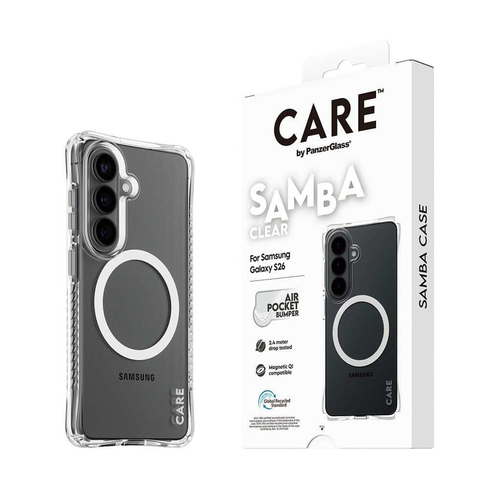 Samsung Galaxy S26 CARE by PanzerGlass Fashionable Samba Deksel - Qi Kompatibel - Gjennomsiktig