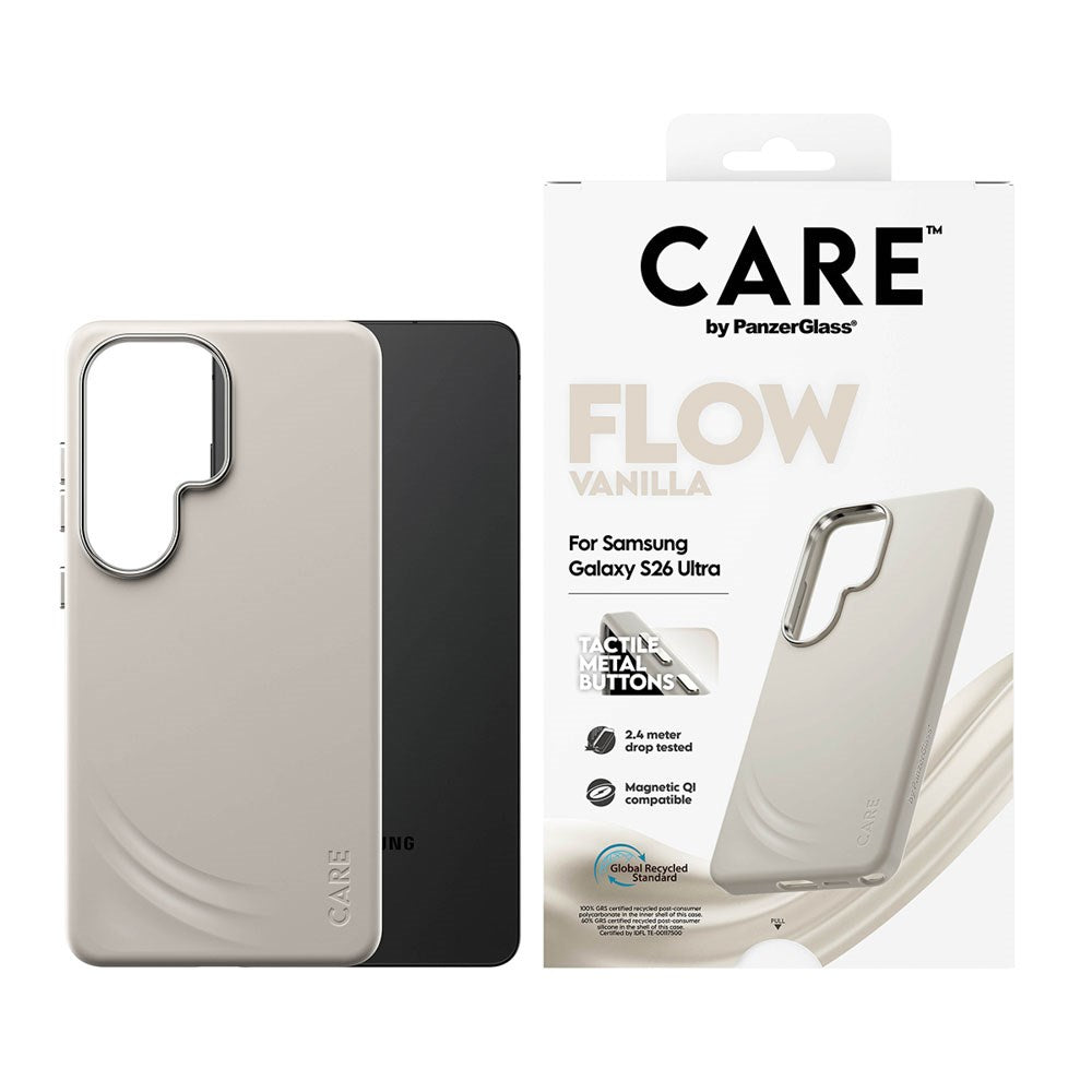 Samsung Galaxy S26 Ultra CARE by PanzerGlass Feature Flow Deksel - Qi Kompatibel - Vanilla