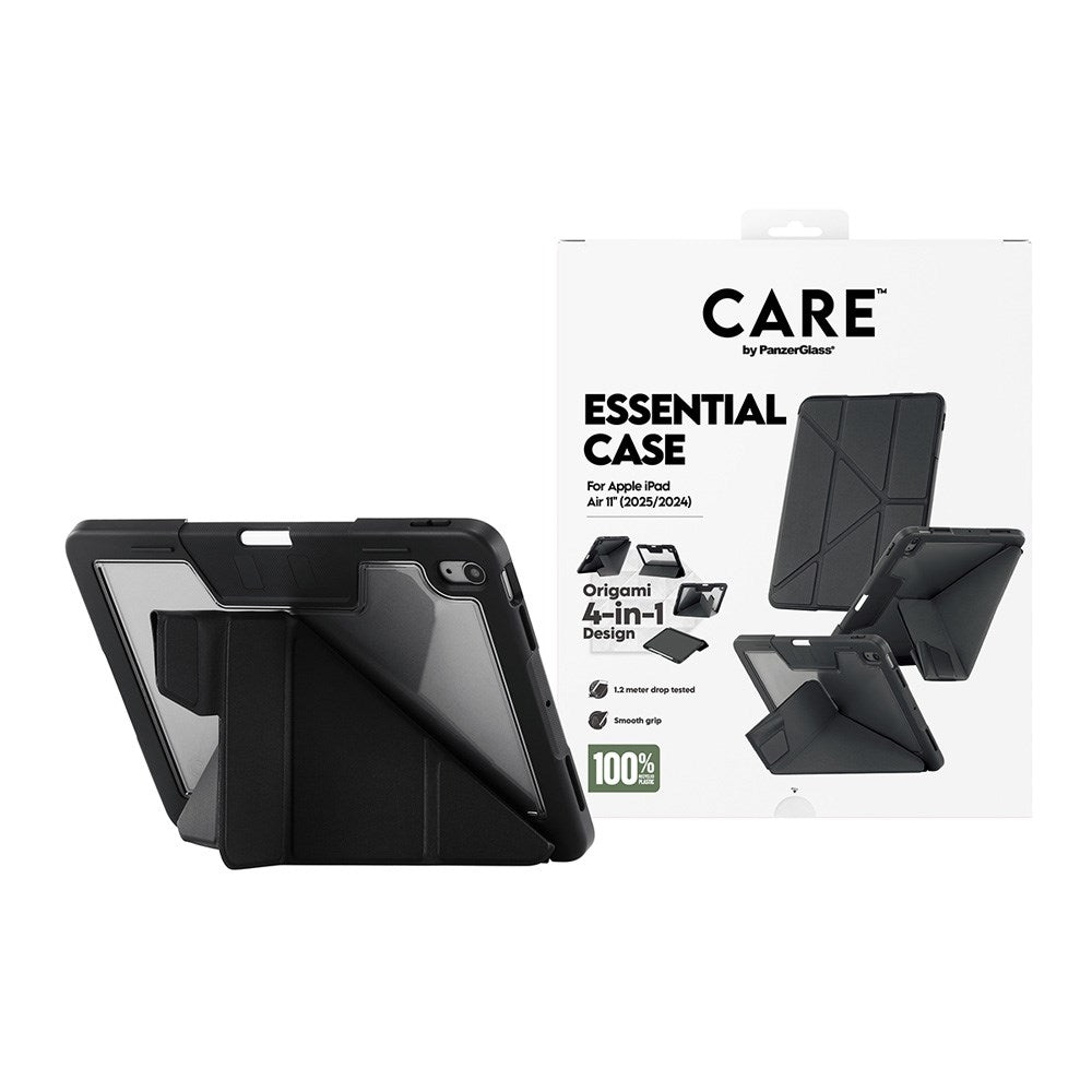 iPad Air 11" (2026 / 2025 / 2024) Care by PanzerGlass Essential Case - Stående Funksjon - Svart