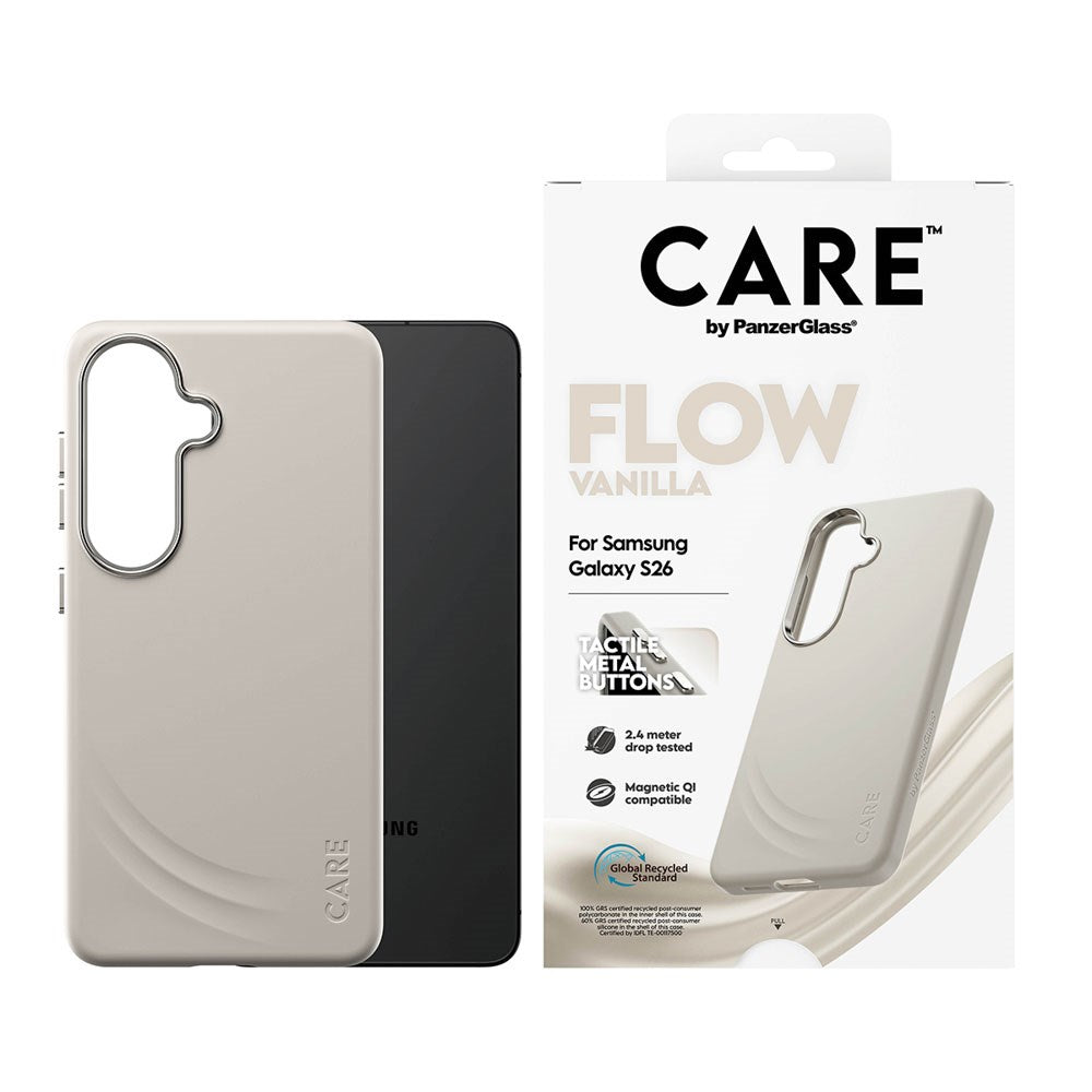 Samsung Galaxy S26 CARE by PanzerGlass Feature Flow Deksel - Qi Kompatibel - Vanilla
