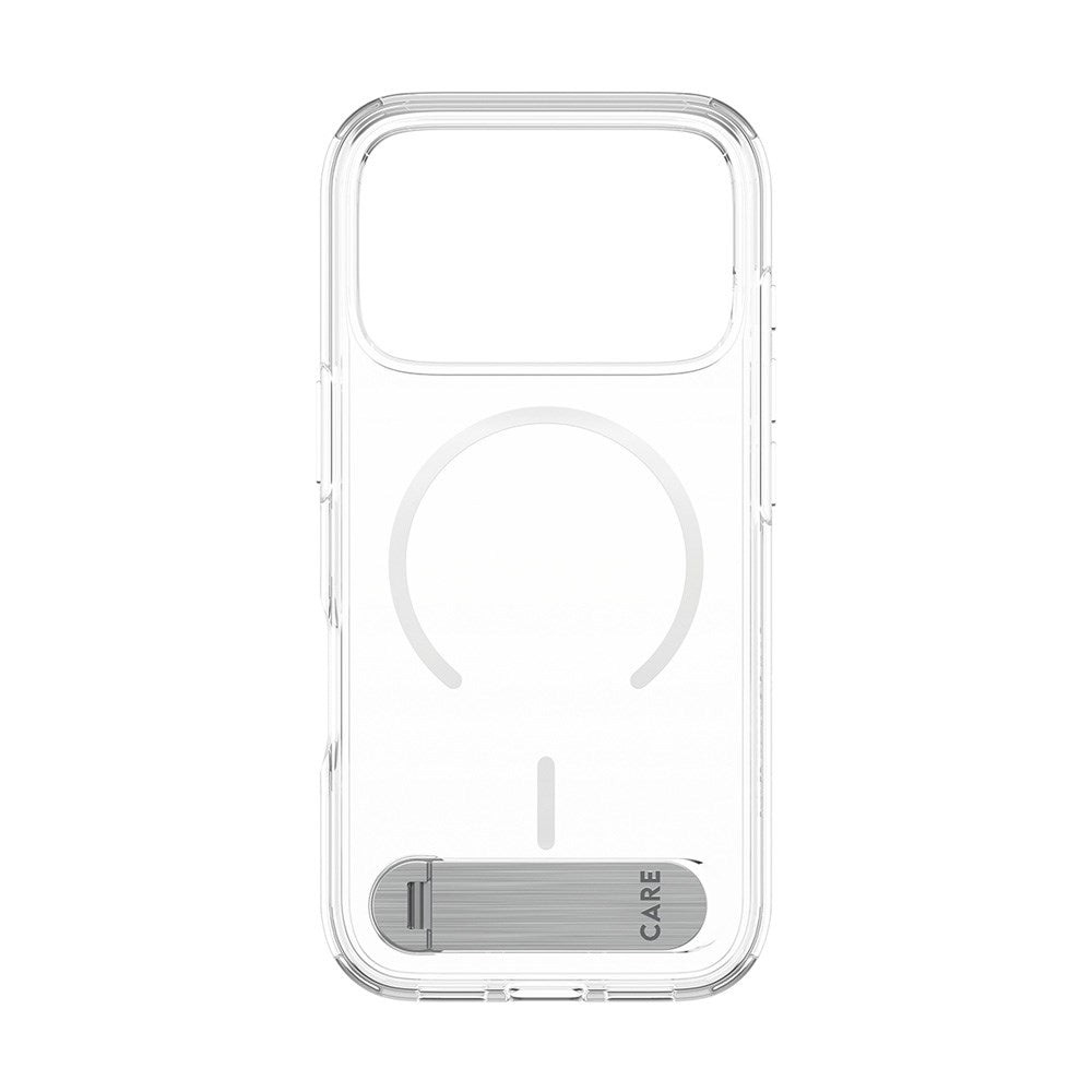 CARE by PanzerGlass iPhone 17 Pro Feature Kickstand Deksel - MagSafe Kompatibel - Transparent / Silver