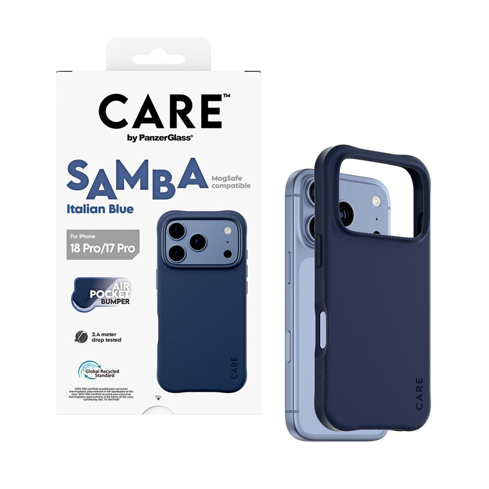 iPhone 18 Pro / 17 Pro CARE by PanzerGlass Fashionable Samba Deksel - MagSafe Kompatibel - Italian Blue