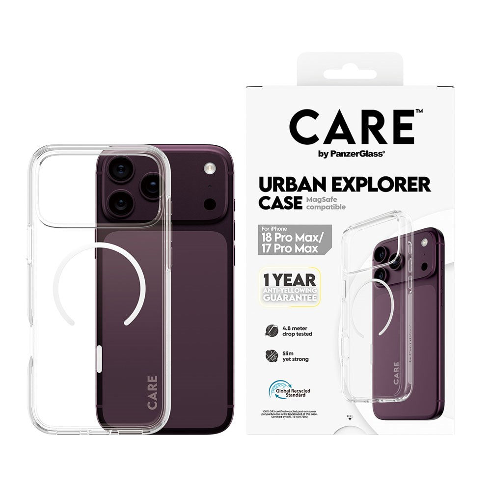iPhone 18 Pro Max  / 17 Pro Max CARE by PanzerGlass FLAGSHIP Urban Explorer Deksel - MagSafe Kompatibel - Transparent / White