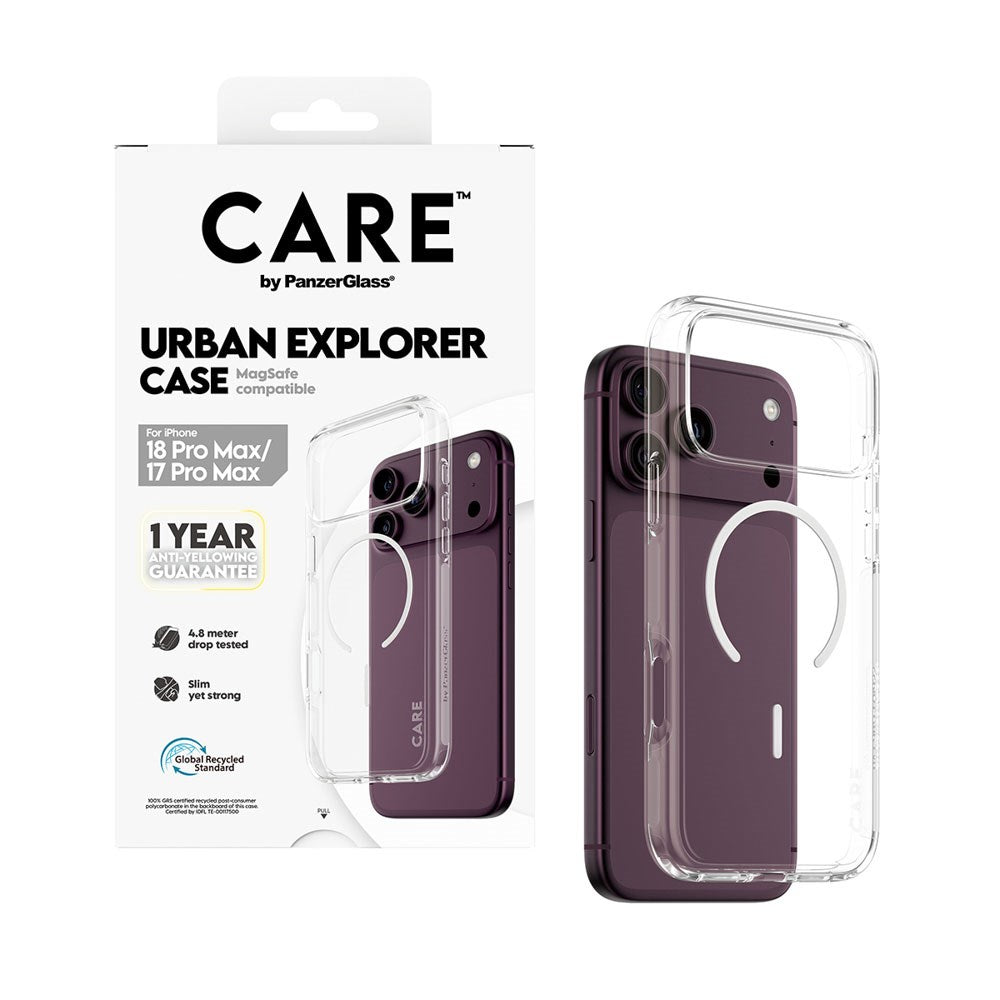 iPhone 18 Pro Max  / 17 Pro Max CARE by PanzerGlass FLAGSHIP Urban Explorer Deksel - MagSafe Kompatibel - Transparent / White