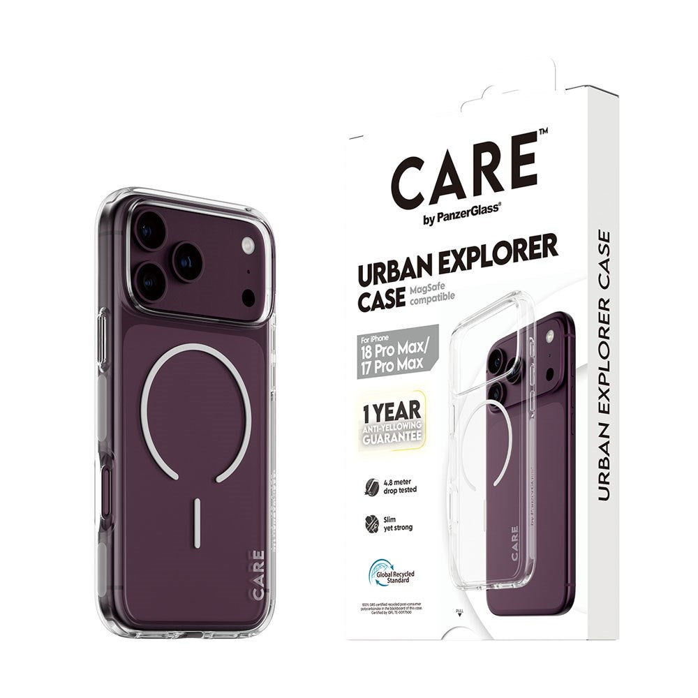 iPhone 18 Pro Max  / 17 Pro Max CARE by PanzerGlass FLAGSHIP Urban Explorer Deksel - MagSafe Kompatibel - Transparent / White