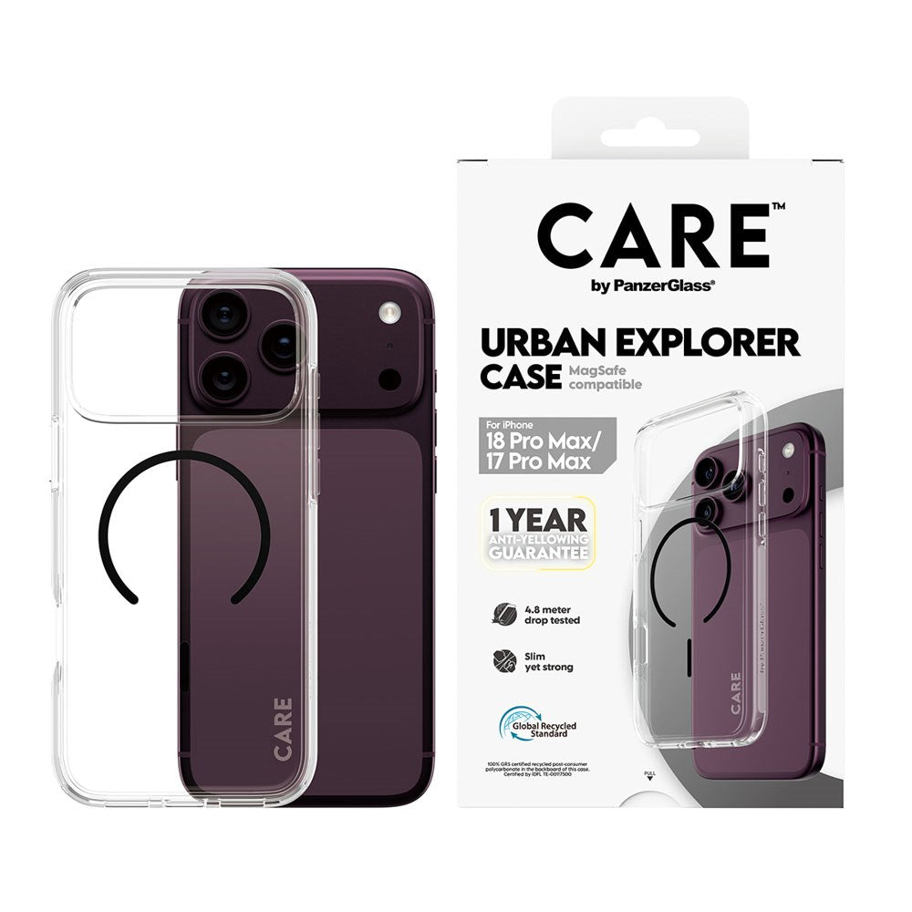 iPhone 18 Pro Max  / 17 Pro Max CARE by PanzerGlass FLAGSHIP Urban Explorer Deksel - MagSafe Kompatibel - Transparent / Black