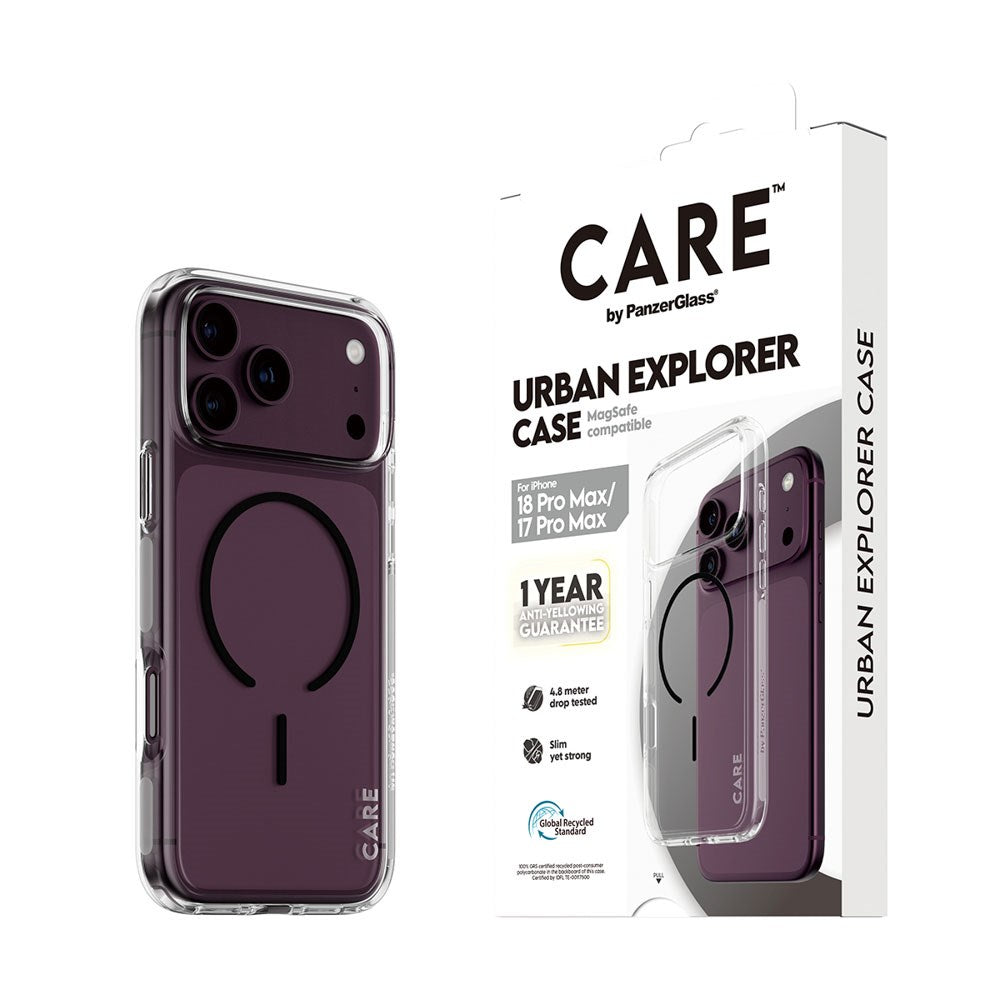 iPhone 18 Pro Max  / 17 Pro Max CARE by PanzerGlass FLAGSHIP Urban Explorer Deksel - MagSafe Kompatibel - Transparent / Black