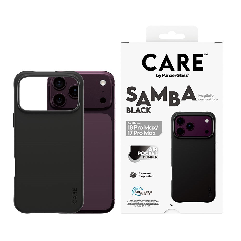 iPhone 18 Pro Max  / 17 Pro Max CARE by PanzerGlass Fashionable Samba Deksel - MagSafe Kompatibel - Black