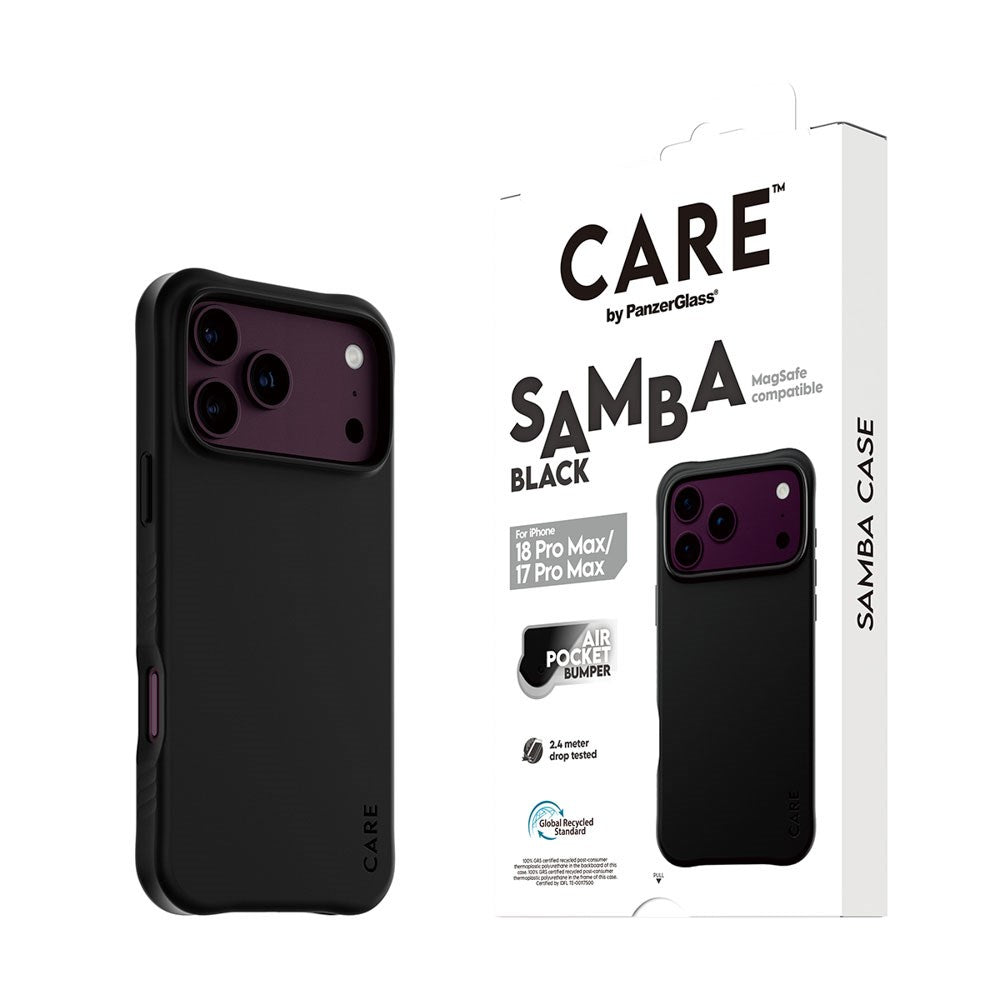 iPhone 18 Pro Max  / 17 Pro Max CARE by PanzerGlass Fashionable Samba Deksel - MagSafe Kompatibel - Black