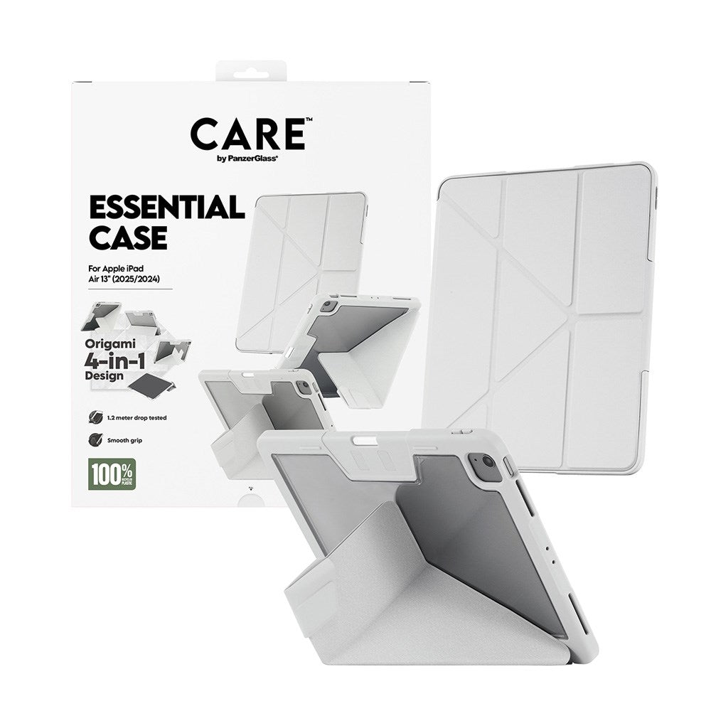 iPad Air 13" (2026 / 2025 / 2024) Care by PanzerGlass Essential Case - Stående Funksjon - Grå