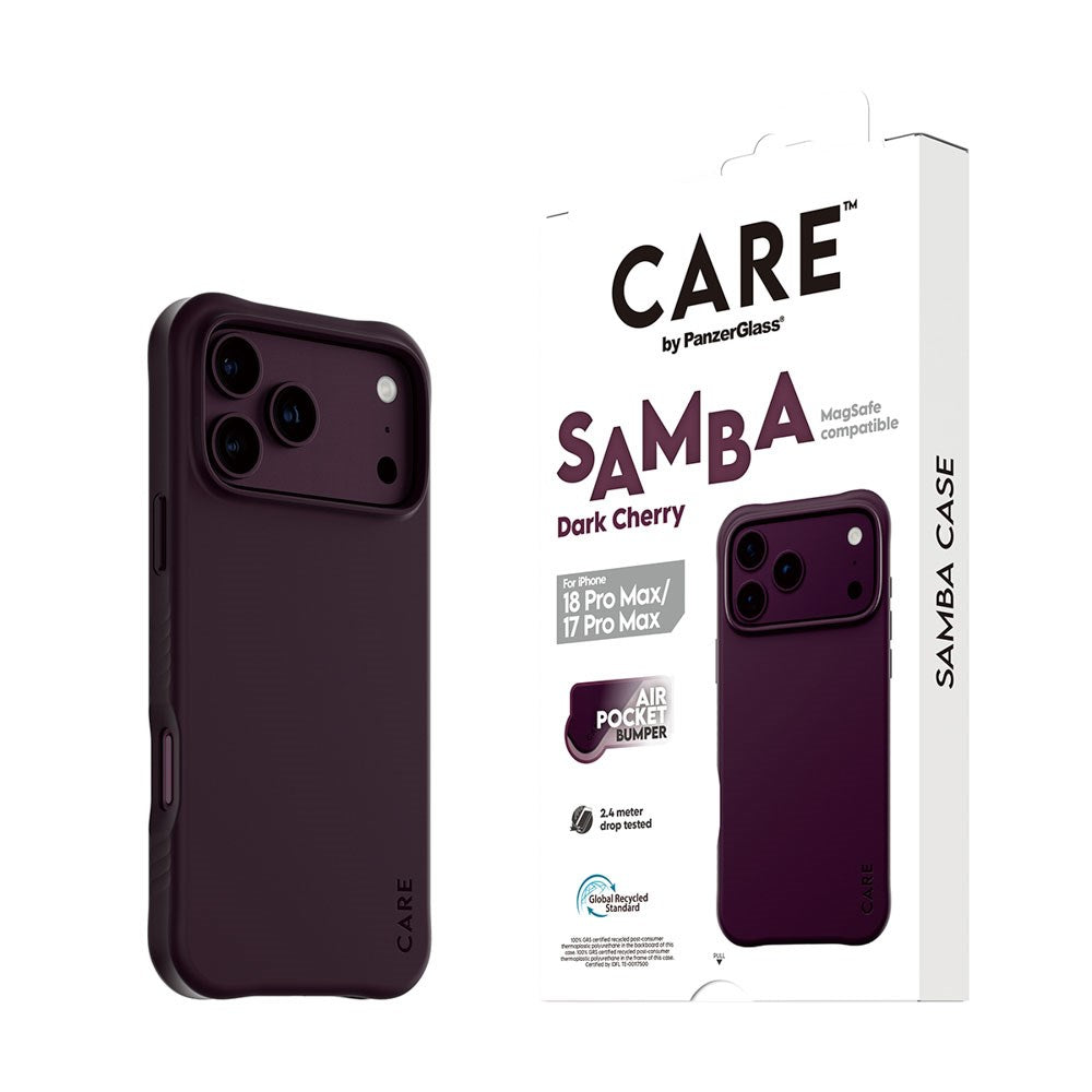 iPhone 18 Pro Max  / 17 Pro Max CARE by PanzerGlass Fashionable Samba Deksel - MagSafe Kompatibel - Dark Cherry