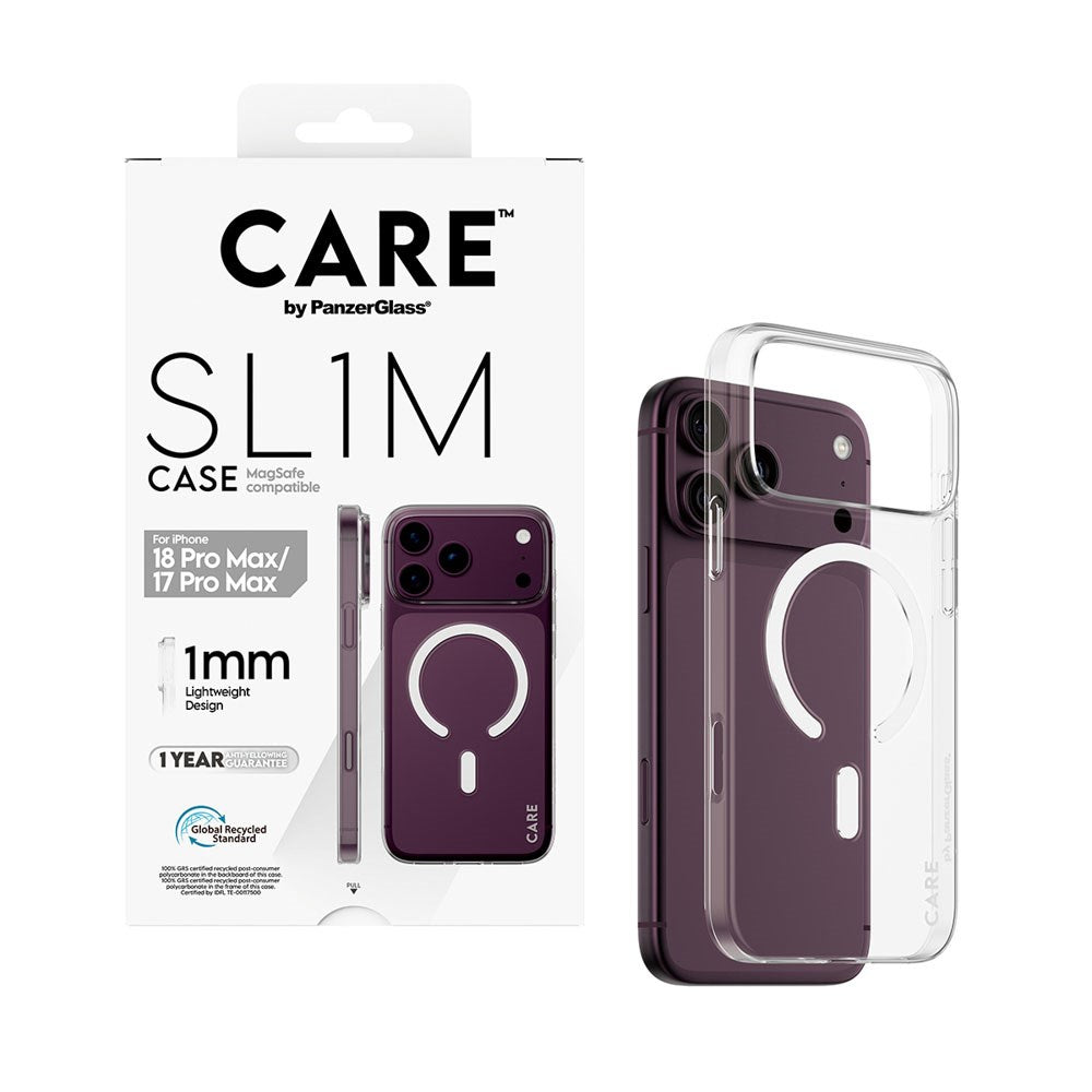 iPhone 18 Pro Max  / 17 Pro Max CARE by PanzerGlass SL1M Deksel - MagSafe Kompatibel - Gjennomsiktig