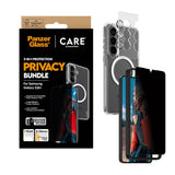 Samsung Galaxy S26+ (Plus) Urban Combat 3-in-1 Privacy Bundle med Deksel / Skjermbeskyttelse (Privacy) / Kamerabeskyttelse - Qi Kompatibel - Gjennomsiktig