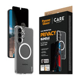 Samsung Galaxy S26+ (Plus) Urban Combat 3-in-1 Privacy Bundle med Deksel / Skjermbeskyttelse (Privacy) / Kamerabeskyttelse - Qi Kompatibel - Gjennomsiktig
