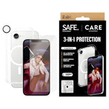 CARE By PanzerGlass iPhone 17e / 16e 3-i-1 FASHION Bundle - Skjermbeskyttelse (UWF) / Samba Deksel / Kamerabeskyttelse - Gjennomsiktig / Hvit