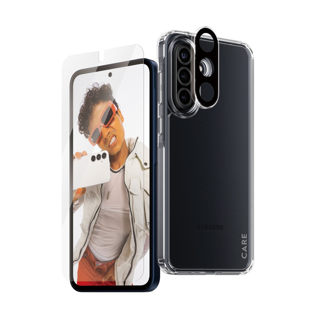 CARE by PanzerGlass Samsung Galaxy A36 (5G) 3-i-1 FLAGSHIP Bundle - Deksel / Skjermbeskyttelse (UWF) / Kamerabeskyttelse - Gjennomsiktig