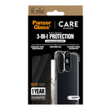 CARE by PanzerGlass Samsung Galaxy A36 (5G) 3-i-1 FLAGSHIP Bundle - Deksel / Privacy Skjermbeskyttelse (UWF) / Kamerabeskyttelse - Gjennomsiktig / Svart