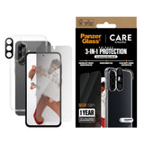 CARE by PanzerGlass Samsung Galaxy A56 (5G) 3-i-1 FLAGSHIP Bundle - Deksel / Privacy Skjermbeskyttelse (UWF) / Kamerabeskyttelse - Gjennomsiktig / Svart