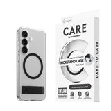 CARE by PanzerGlass Samsung Galaxy S25 Feature Kickstand Deksel - Qi Kompatibel - Transparent / Black