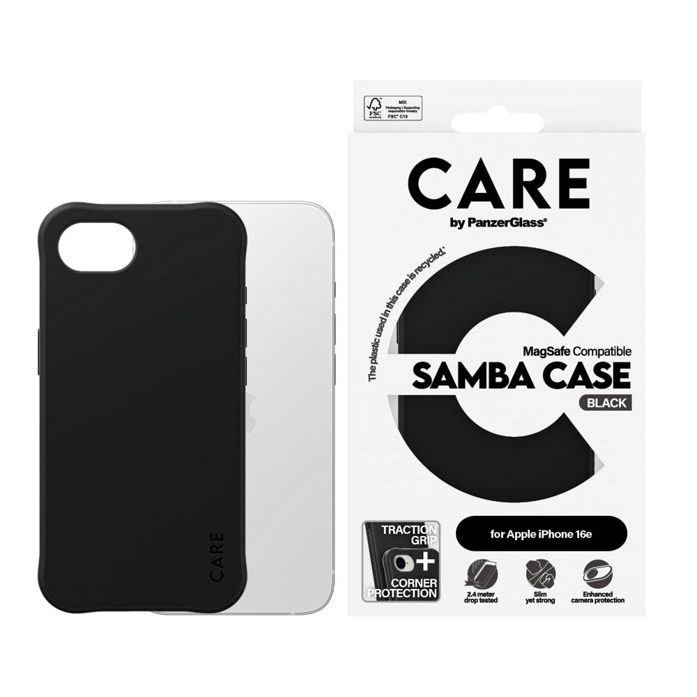 CARE by PanzerGlass iPhone 17e / 16e Fashionable Samba Deksel - MagSafe Kompatibel - Svart