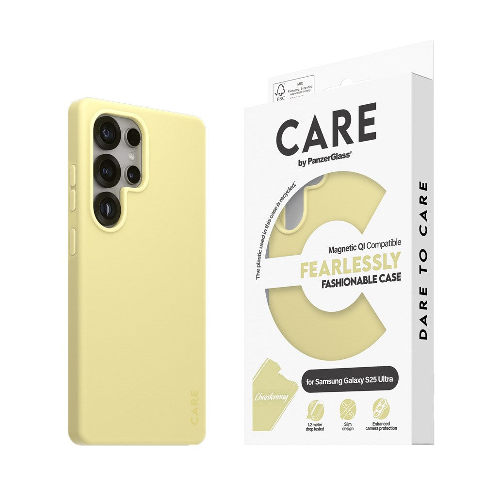CARE by PanzerGlass Samsung Galaxy S25 Ultra FASHION Fearlessly Fashionable Deksel - Qi Kompatibel - Chardonnay
